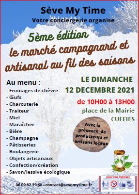You are currently viewing Marché campagnard à Cuffies : 12 décembre 2021